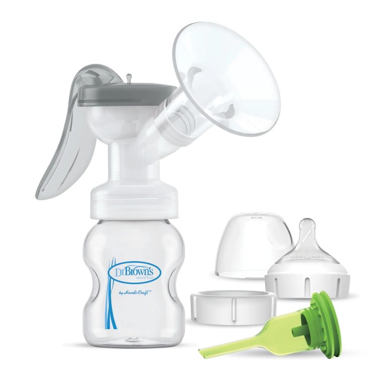 Extractor de Leche Manual, copa silicona SoftShape, c/Mam Boca Ancha 150ml Dr. Brown's