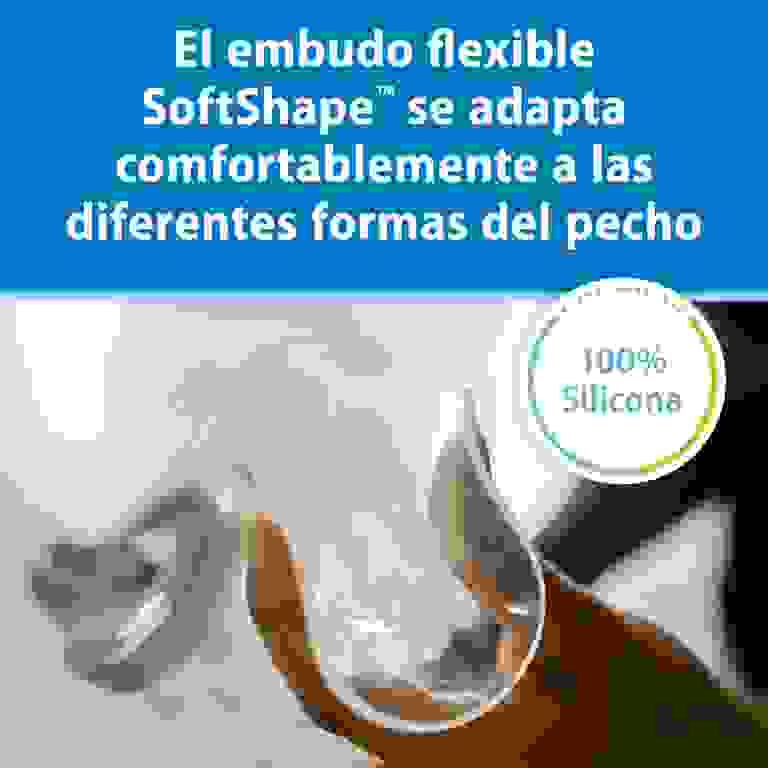 Extractor de Leche Manual, copa silicona SoftShape, c/Mam Boca Ancha 150ml Dr. Brown's