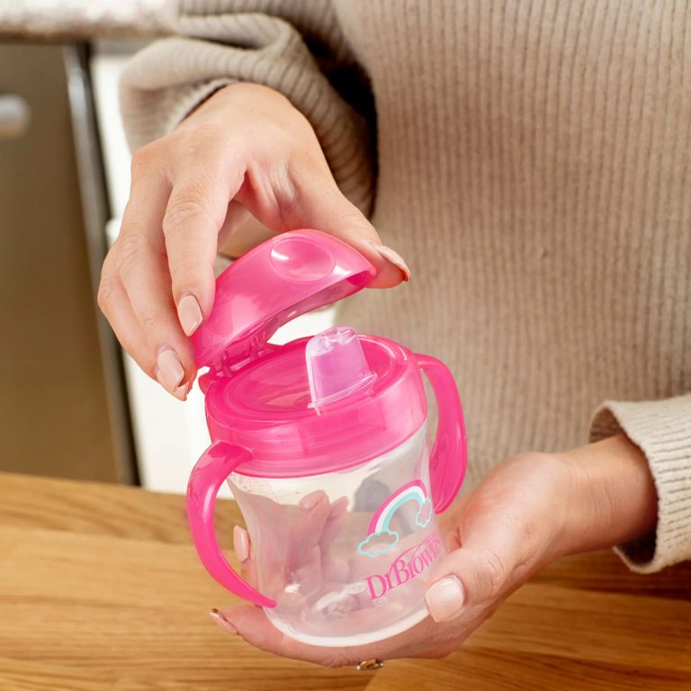 Vaso Boquilla Blanda 180ml 6M+ Dr. Brown's, Azul y Rosado