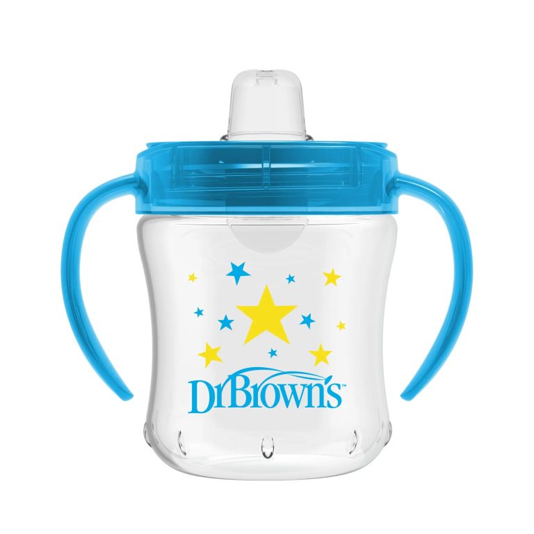 Vaso Boquilla Blanda 180ml 6M+ Dr. Brown's, Azul y Rosado