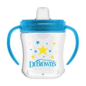 Vaso Boquilla Blanda 180ml 6M+ Dr. Brown's, Azul y Rosado