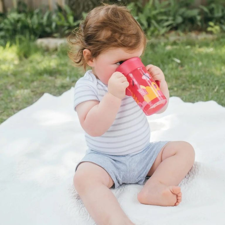 Vaso 360° con asas 300ml 9M+ Dr. Brown's, Azul y Rosado