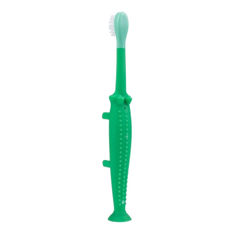 Cepillo de Dientes para Bebés y Niños Pequeños 1-4 años Cocodrilo verde Dr. Brown's