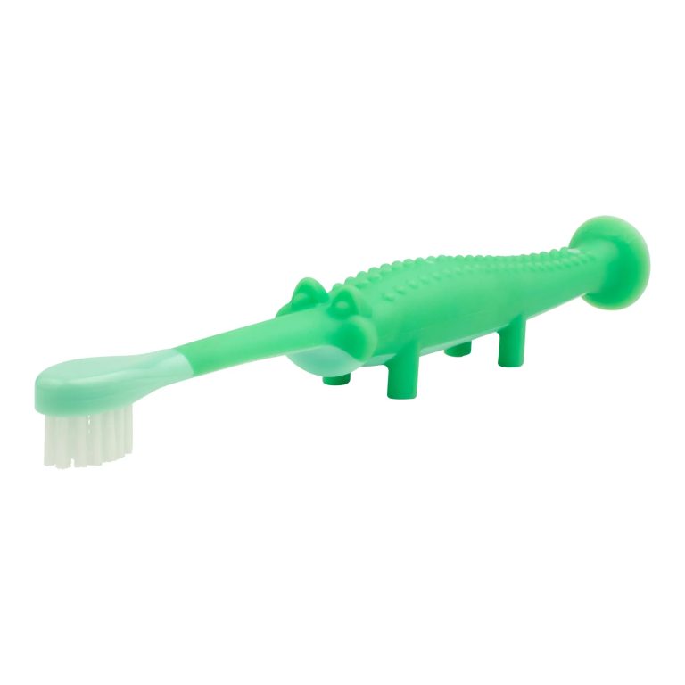 Cepillo de Dientes para Bebés y Niños Pequeños 1-4 años Cocodrilo verde Dr. Brown's