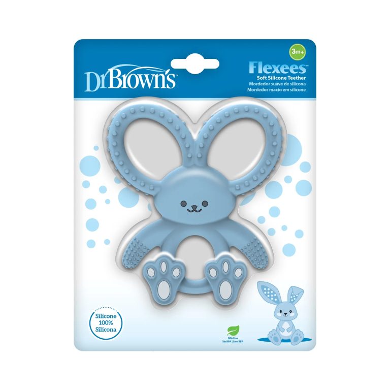 Mordedor flexible y suave 3M+, Conejo azul Dr. Brown's