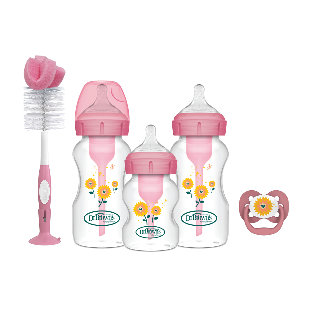 Set Regalo Boca Ancha Options+ Dr. Brown's, Azul y Rosado