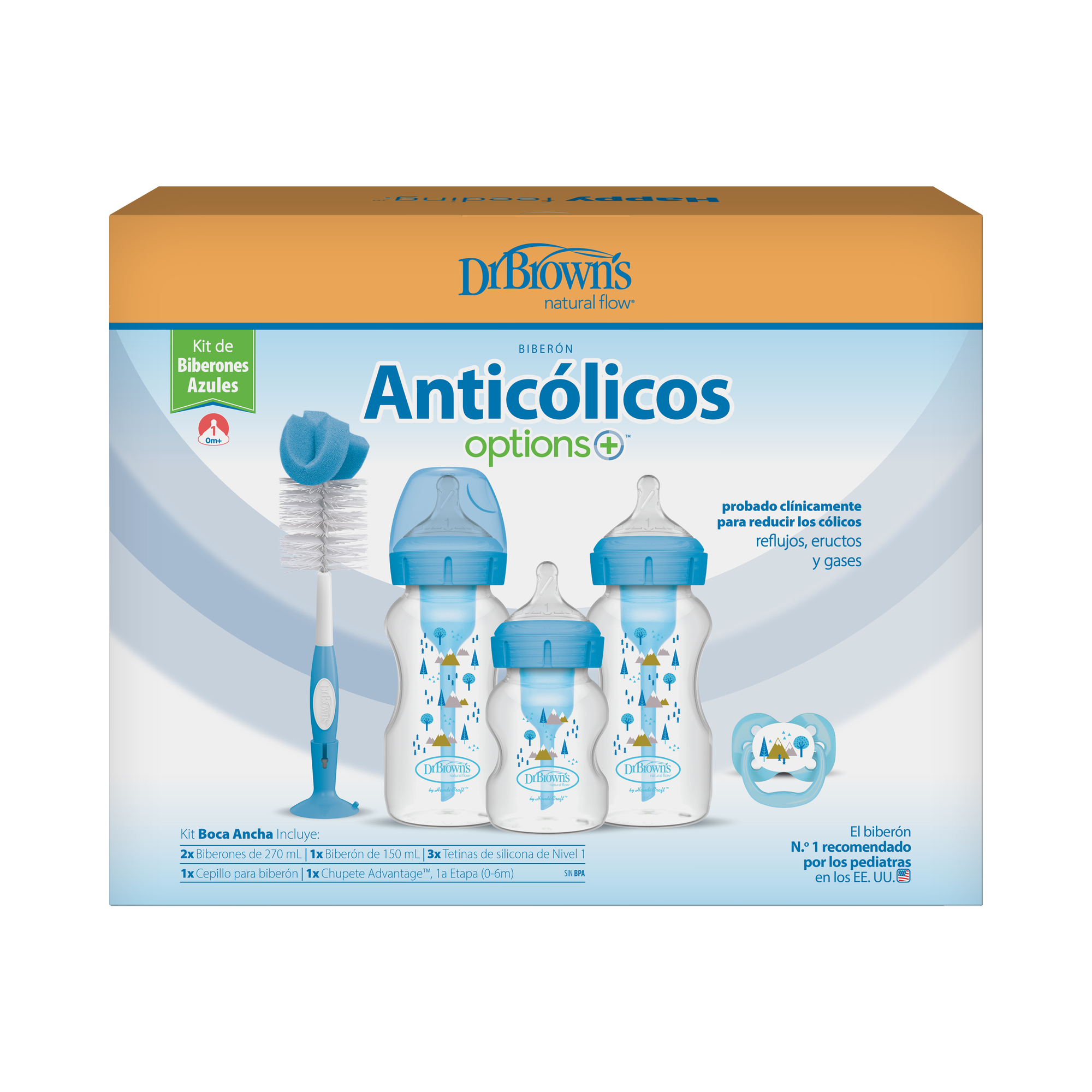Set Regalo Boca Ancha Options+ Dr. Brown's, Azul y Rosado - Imagen 4