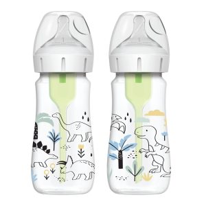 Pack 2 Mamaderas Boca Ancha Options+ 270ml, Dinosaurios Dr. Brown's