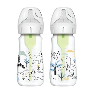 Pack 2 Mamaderas Boca Ancha Options+ 270ml, Dinosaurios Dr. Brown's