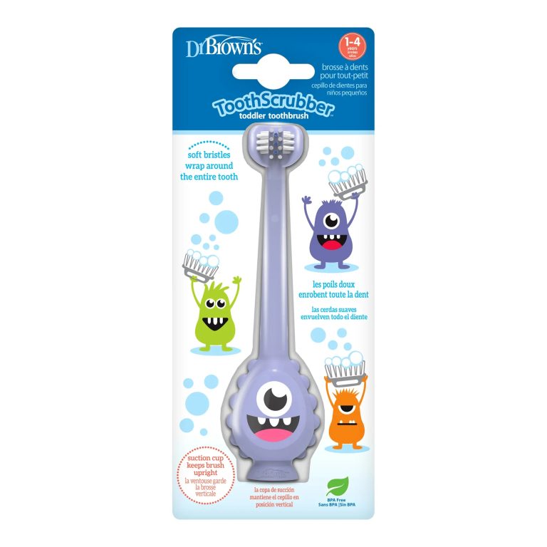 Cepillo de Dientes Bebés y Niños Pequeños 1-4 años, Monster, Morado Dr. Brown's