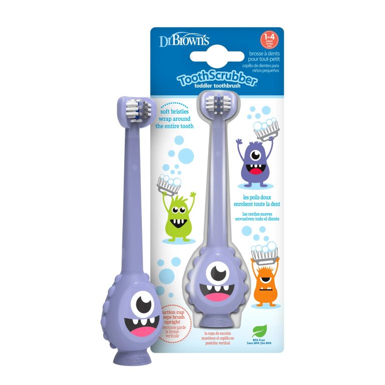 Cepillo de Dientes Bebés y Niños Pequeños 1-4 años, Monster, Morado Dr. Brown's