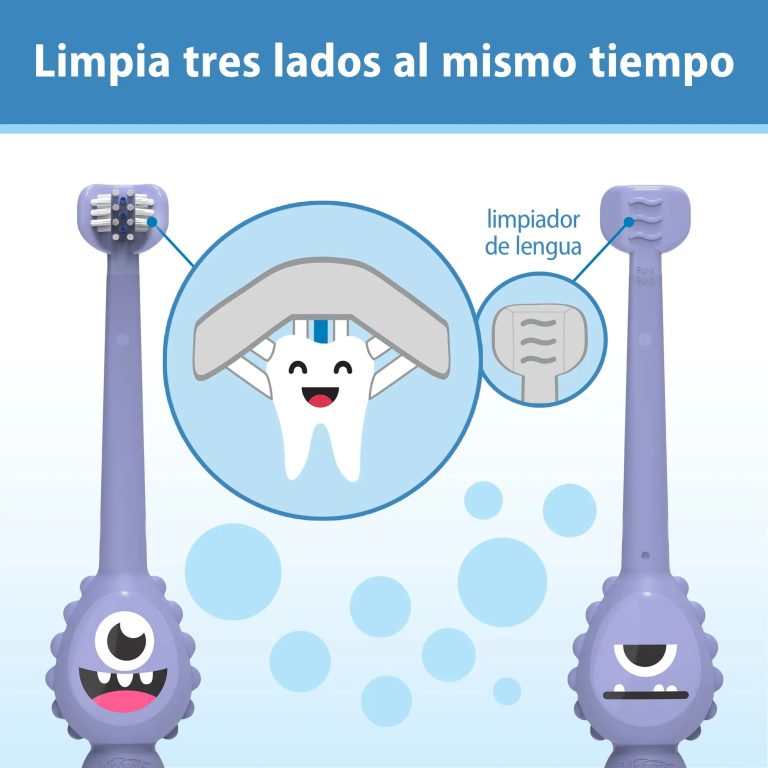 Cepillo de Dientes Bebés y Niños Pequeños 1-4 años, Monster, Morado Dr. Brown's
