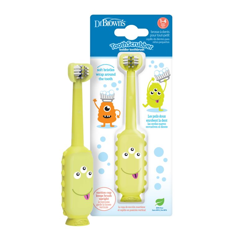 Cepillo de Dientes Bebés y Niños Pequeños 1-4 años, Monster, Verde Claro Dr. Brown's