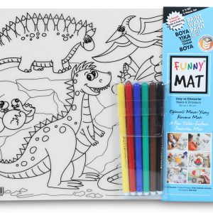 Pack 2 Tapetes Reutilizables para Colorear Espacio y Dinosaurios, con 6 Lápices (+3 Años) Funnt Mat