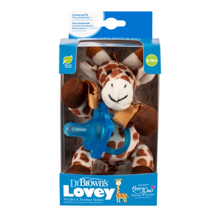 Peluche Sujeta-chupetes Jirafa Dr. Brown's (incluye chupete 1 pieza azul)