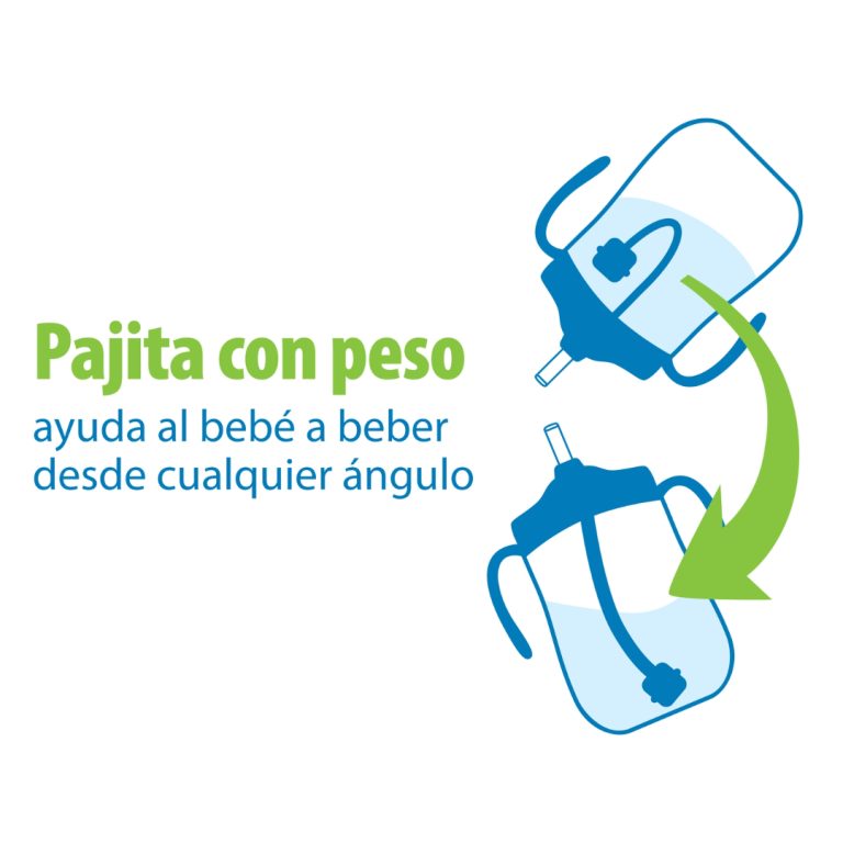 Pack 2: 1er Vaso con asas y pajita 270ml 6M+ Rosado-Malva