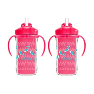 Pack 2 Vasos Térmicos con pajita 300ml 12M+ Rosado Dr. Brown's