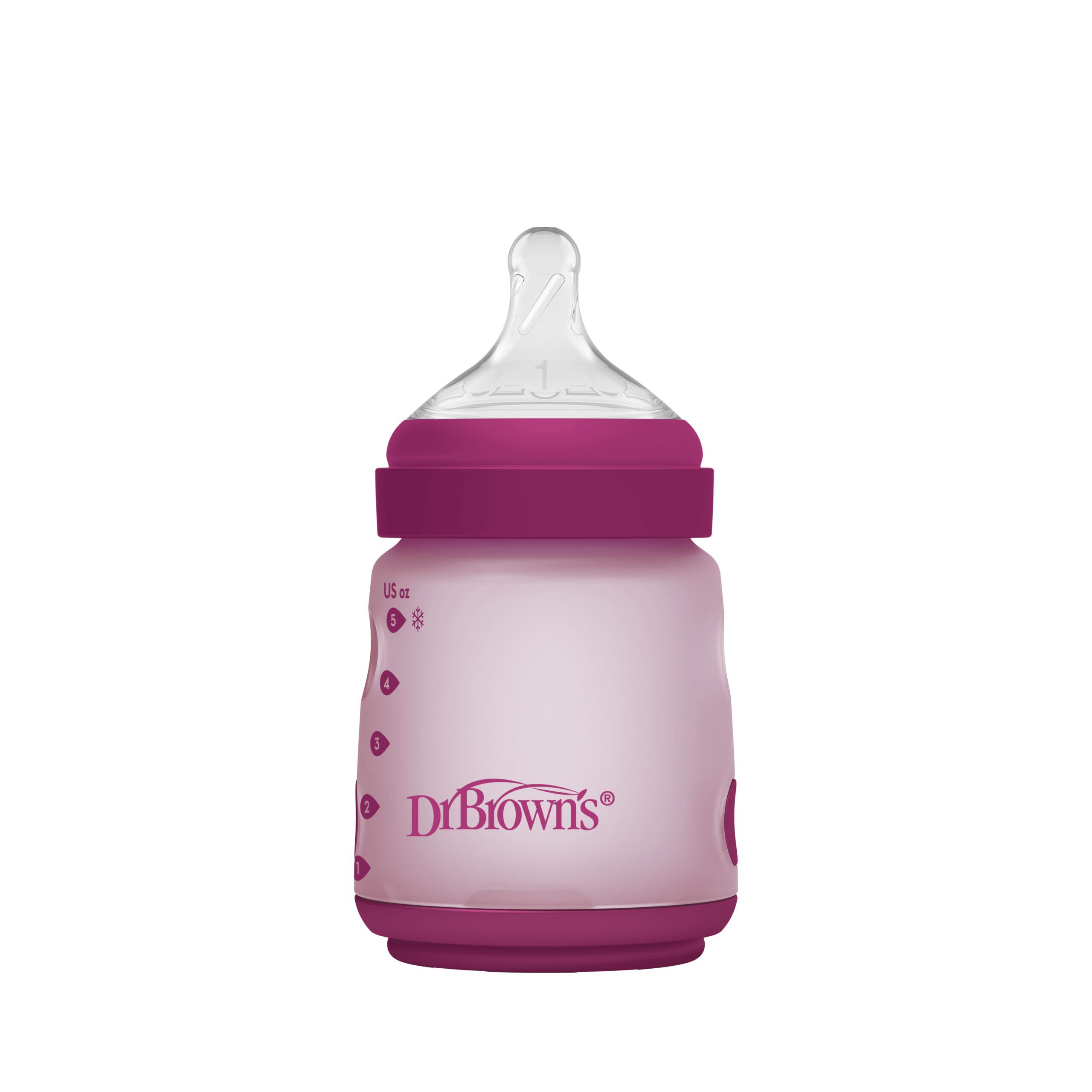 Mamadera Anticólico Boca Ancha  Silicona 150ml Rosado, Azul, Marfil Dr. Browns - Imagen 2