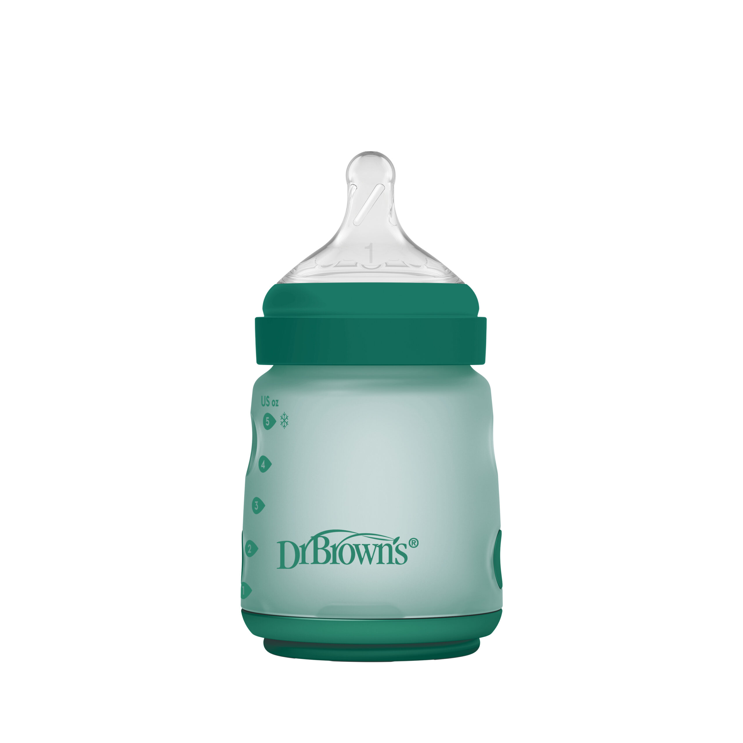 Mamadera Anticólico Boca Ancha  Silicona 150ml Rosado, Azul, Marfil Dr. Browns