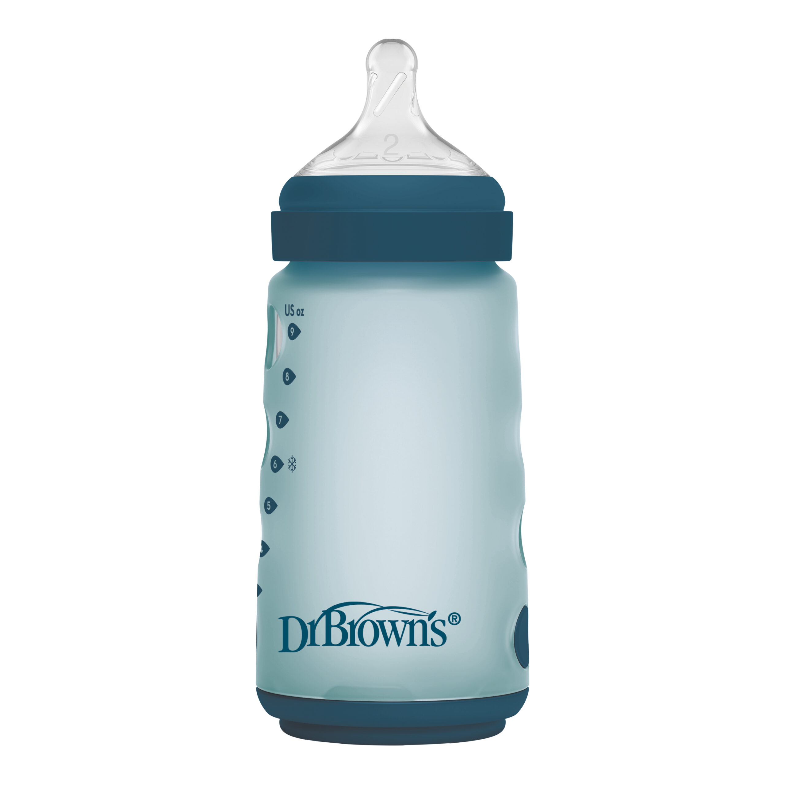 Mamadera Anticólico Boca Ancha  Silicona 270ml Rosado, Azul, Marfil Dr. Browns - Imagen 2
