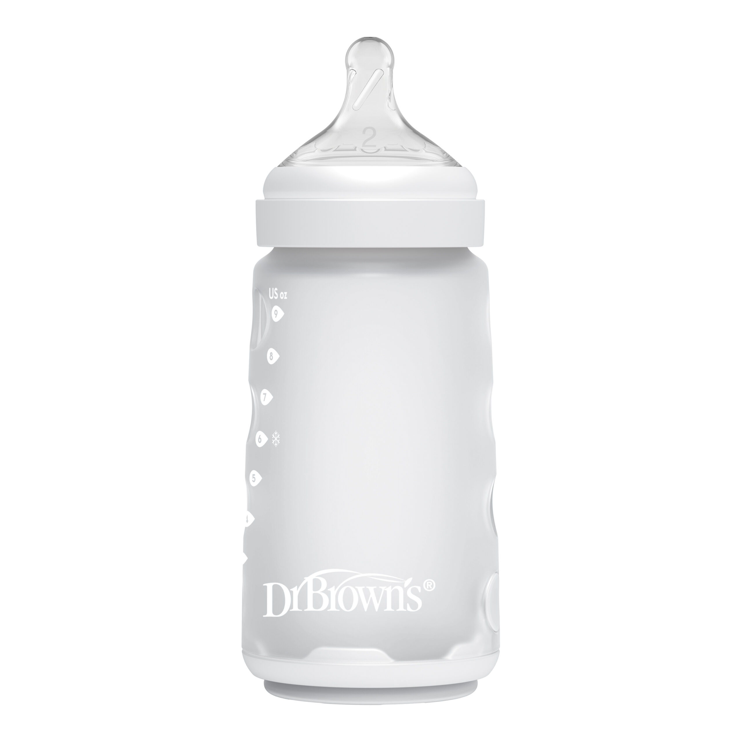 Mamadera Anticólico Boca Ancha  Silicona 270ml Rosado, Azul, Marfil Dr. Browns - Imagen 3