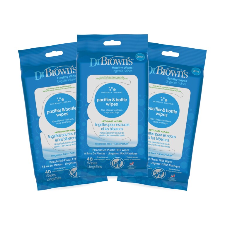Pack 3 Toallitas Limpieza para Mamadera y Chupetes 40UN Dr. Brown's (imagen del set)